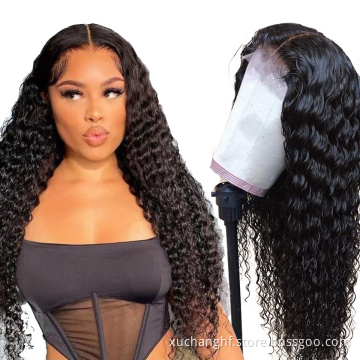 Mongolian Kinky Curly Human Hair Wigs 130% Density 13x4 13x6 Front Lace Raw Natural Color With Baby Hair Pre Plucked Wigs